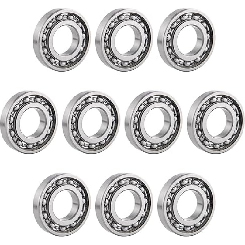 MACHSWON Kugellager 16004 Kugellager, Stahl, mittlere Geschwindigkeit, offen, Rillenkugellager, 20 mm x 42 mm x 12 mm, 10 Stück