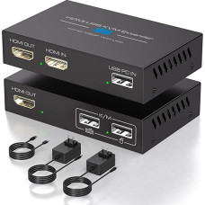 VEDINDUST 120M 400FT HDMI KVM USB ilgintuvas RJ45 USB per Ethernet perdavimą per vieną Cat5e/6/7 Full HD 1080P60Hz palaikymas Loop Out