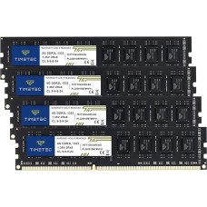 Timetec 32GB Kit (4x8GB) DDR3/DDR3L 1333 MHz PC3-10600 Non-ECC Unbuffered 1.5V/1.35V CL9 2Rx8 Dual Rank 240 Pin UDIMM PC Desktop Computer Memory RAM Module Upgrade