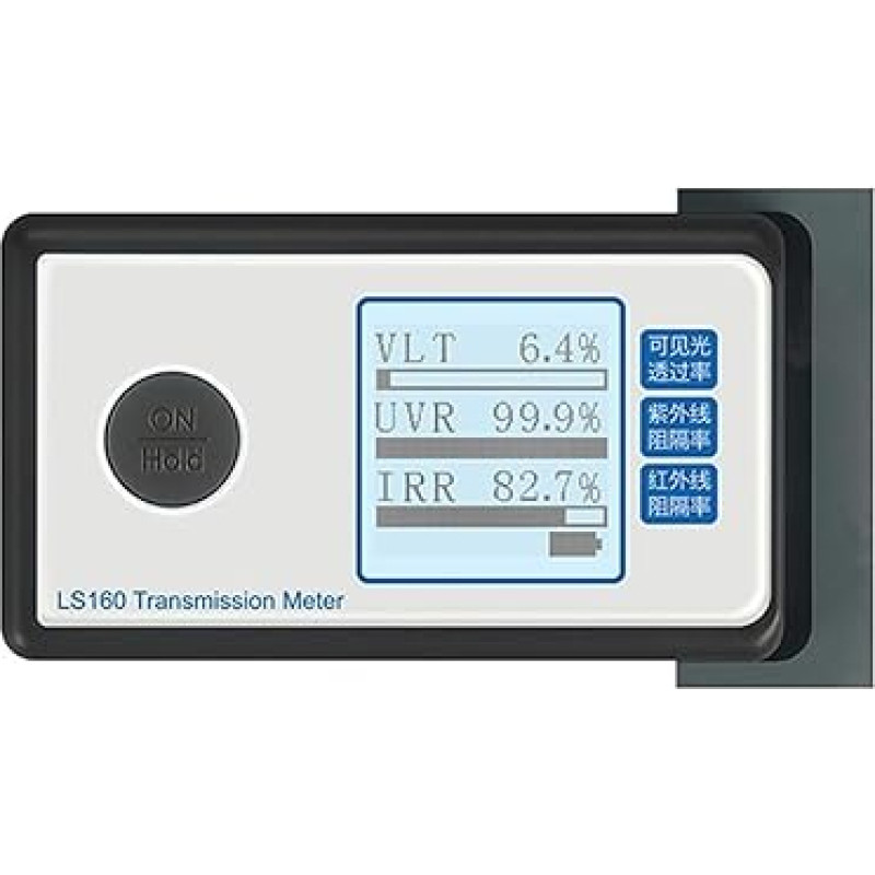 O50 Tragbares Solarfilm-Transmissionsmessgerät, Testfenstertönung, UV-IR-Unterdrückung, Durchlässigkeit for sichtbares Licht, mit Aufbewahrungstasche