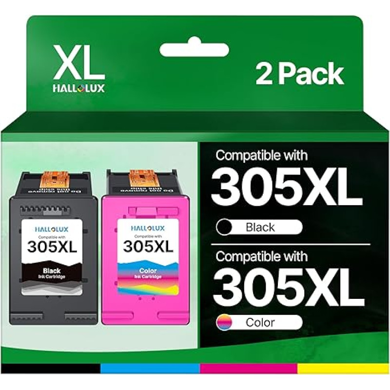 305 XL daugiapakopė pakuotė, suderinama su HP 305 spausdintuvo kasečių rinkiniu Deskjet 2720e kasetės 2700e 2700 4120e 2720 6032e 6400 2710 2710e 2721e 6020 6420 6420 6400e Plus 4120 4120 4110e 10e 220e 2810e (juoda)
