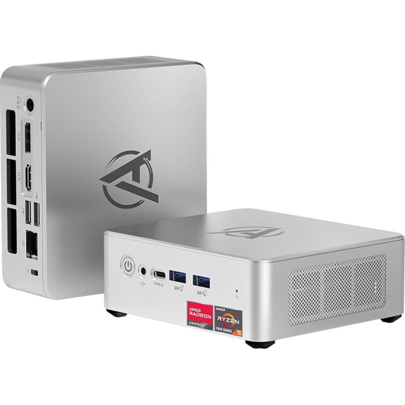 Mini kompiuteris AWOW AMD Ryzen 5 7430U (6 branduoliai, iki 4,3 GHz), 16 GB DDR4, 512 GB PCIe 3.0 SSD, 