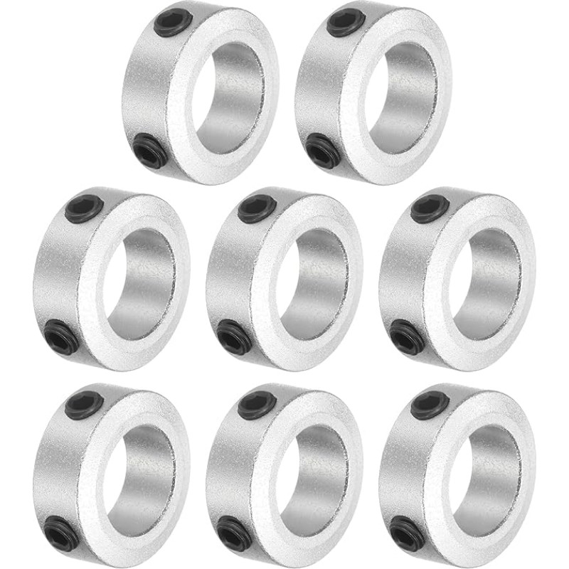 sourcing map 8teiliges Schraubenhals-Set, 13 mm Bohrung, Schaftmanschetten aus Aluminiumlegierung, 22 mm Außendurchmesser, 8 mm Breite, Achsmanschette für Linearstangenwellenführung
