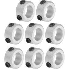 sourcing map 8 Pcs Screw Neck Set 8mm Bore Aluminum Alloy Shaft Collars 14mm OD 6mm Width Axle Boot for Linear Rod Shaft Guide