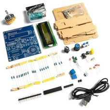 Digitales Kapazitäts- und Induktivitätsmessgerät, DC 5 V, elektronisches DIY-Kit mit transparenter Acrylschale und High-Definition-LCD zur Messung von Kondensatoren, Induktoren und Frequenzen