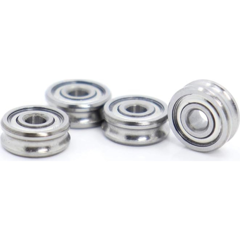 Rollenlager, 4-teiliger Außenring mit U-Nut-Lager, 3 x 7 x 3 mm, Drahtseil-Rollenlager, Laufrolle, schwere Seilrolle, Kran, U-Nut-Radlager