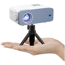 Mini projektorius, VOPLLS 19000L Full HD 1080P, nešiojamasis vaizdo projektorius su 50 % priartinimu, namų kino projektorius mobiliajam telefonui, planšetiniam kompiuteriui, nešiojamajam kompiuteriui, asmeniniam kompiuteriui, televizoriaus dėžutei
