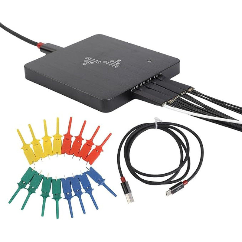 USB loginis analizatorius 16 kanalų, 400 MHz diskretizavimo dažnis ir 16G diskretizavimo gylis, skirtas bangų formų stebėjimui realiuoju laiku