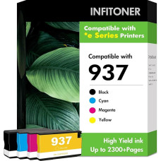 937 937e Suderinama su HP 937 Ducker kasetėmis Multipack 937XL, skirtomis HP OfficeJet Pro 9120e 9730e 9720e 9132e 9122e 9110b 9120b 9125e 9130b 9130e 9135e 9720 9730 kasetės (juodos spalvos)
