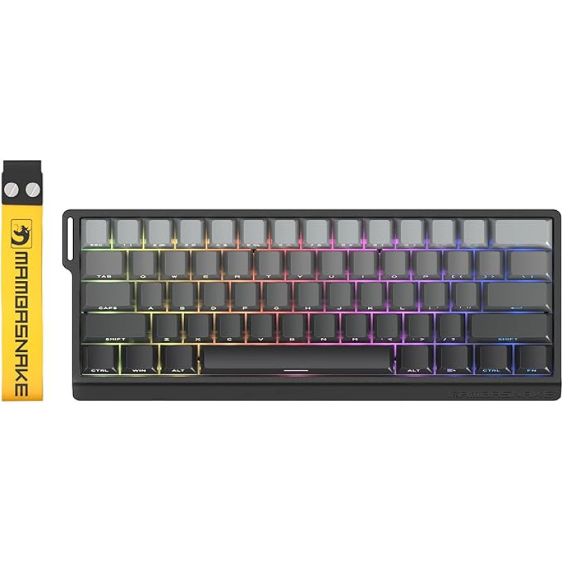 MAMBASNAKE X60 HE Rapid Trigger magnetinė klaviatūra, 0,01 mm RT tikslumo žaidimų klaviatūra, magnetinis jungiklis, trijų režimų, 0,125 ms uždelsimo laikas, 8K apklausos sparta, 4000 mAh, skirta žaidėjams - juoda