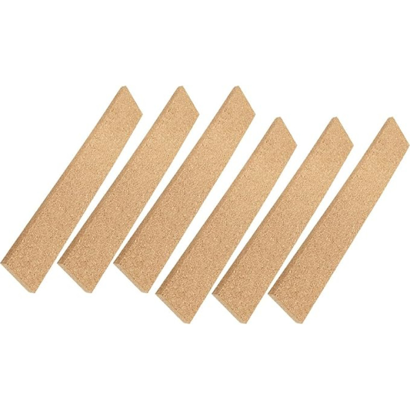 jojofuny 6 Stück Selbstklebende Korktafelstreifen 30X5cm Rahmenlos Korkleisten für Büro Wohnräume Memotafel Pinnwandstreifen zur Notizen und Fotowand