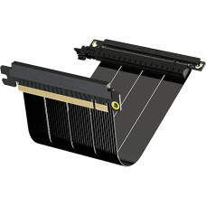 LINKUP - AVA5 PCIE 5.0 Riser Cable | RTX5090 RX9070 GPU Ready | x16 128GB/s Speed | PCIe 4.0 Compatible | Designed for Mini ITX Enclosures | Dual Reverse Black 18 cm (Total Length 20 cm)