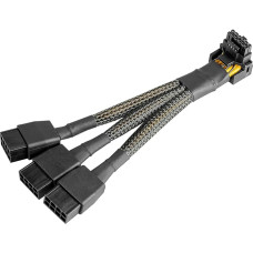 16 kontaktų GPU kabelis su 3X 8Pin Pcie prailgintuvu - 16AWG PCIE 5.0 12VHPWR 600W 90 laipsnių dešiniajame kampe 16 kontaktų 12+4 kontaktų maitinimo adapteris RTX 4090 4080 3090TI 4070Ti vaizdo plokštei (A tipas)