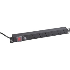 kenable Maitinimo paskirstymo blokas PDU 6 krypčių horizontalusis viršįtampių blokas 19 Rack Mounted 3m