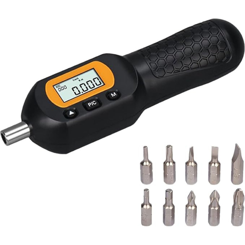 Professioneller Drehmomenteinstellungs-Schraubendreher, digitale Anzeigesysteme, ABS-Materialien, Konstruktion mit 10 Mehrzweck-Bits, digitaler Drehmomentschraubendreher