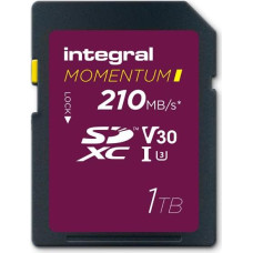 Integral Momentum I 1TB SDXC UHS-I V30 U3 Card - Up to 210 MB/s Read, 180 MB/s Write - For DSLR, Mirrorless Cameras & Camcorders - 4K UHD Video & Continuous Shooting Mode Ready