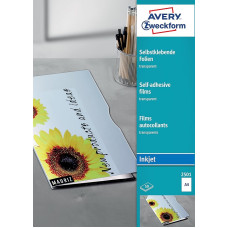 AVERY Zweckform 2501 skaidrios plėvelės rašaliniams spausdintuvams (50 savaime prilimpančių plėvelių, pasižyminčių dideliu spalvų ryškumu, A4 formato, speciali danga, sukraunamos viena ant kitos, fotorealistinės, plėvelės storis 0,17 mm)