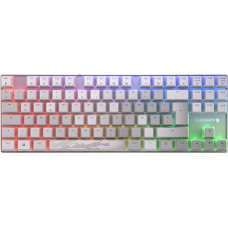 CHERRY MX 8.2 TKL Wireless XAGA, Wireless Gaming Keyboard without Number Keypad, German Layout (QWERTZ), Bluetooth, 2.4 GHz and Cable, MX2A Red Switches, White