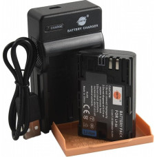 DSTE LP-E6 ličio jonų akumuliatorius ir USB įkroviklis, suderinami su 
