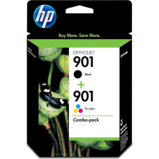 HP 901 Black Tri-Colour Ink Cartridges Works OfficeJet 4500, J4500 Series, J4680, CC653AN, CC656AN