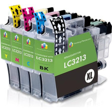 Spausdinimo malonumas Spausdintuvo kasetės, skirtos Brother MFC-J890DW, MFC-J895DW, DCP-J772DW, DCP-J774DW, suderinamos su Brother Brother 3213, 4 vnt., įprastos