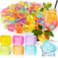 com-four® įvairių dizainų daugkartinio naudojimo ledo kubeliai Ryškių spalvų vakarėlių ledo kubeliai