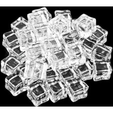 200 dekoratyvinių ledo kubelių pakuotė, daugkartinio naudojimo, 18 mm dirbtinio plastiko ledo kubeliai, skaidrūs dirbtinio ledo kubeliai, plastikiniai ledo kubeliai, skirti puošmenoms, nuotraukų rekvizitams, virtuvės dekoracijoms