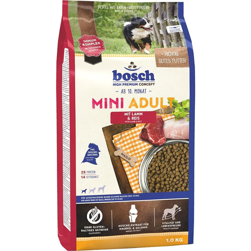 bosch Dog Food Mini Adult Lamb & Rice, 1 kg