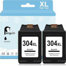 Penguin 304 XL spausdintuvo kasetės HP 304XL, skirtos AMP 100 120 125 130 Deskjet 2622 2652 3720 3750 3760 Envy 5010 5020 5030 5058 (2 juodos spalvos)