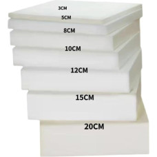 High Density White Foam Seat Cushion Replacement Ultra Thickness 10/12/15cm Foam Padding for Seating 5cm Thick Cushion for Chair Sofa 55x55cm