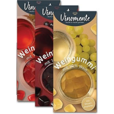 Wine Gum Bundle - Wine Gum Mix Red, White, Rose 3 x 150 g - Wine Gift, Guest Gift, Souvenir