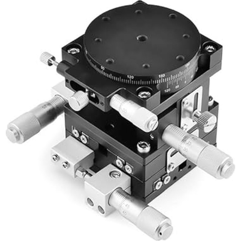 1 Stück XYZR-Achse 60 × 60 mm LT60-LM-Schiebetisch - 4-Achsen-Feineinstellungs-Linearplattform mit manueller Steuerung for Maschinen und optische Anwendungen