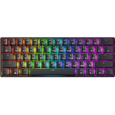 GK61 Hot-Swap Mechanical Gaming Keyboard - 61 Keys Multicoloured RGB LED Backlight for PC/Mac Players (Gateron Optical Red, Black)