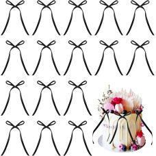 Pack of 50 Cake Decorations, Red Bows Decoration Set, Cake Decoration, Cupcake Toppers, Birthday, Wedding Cake, Birthday, Valentine's Day, Bridal Shower (Red) (Black)