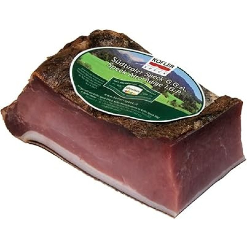 Pietų Tirolio bekonas PGA 1/8 Centrinė dalis Vac. Apie 475 g Kofler Speck