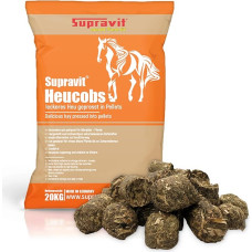 Supravit Hay Cobs for Horses Dust-Free | 20 kg Horse Food | Delicious Hay Pressed in Pellets | Suitable for Allergy Sufferers | Even without Soaking to Feed