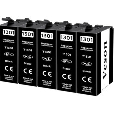 Veson T1301 Ink Cartridge XL Black Compatible with Epson T1301 Printer Cartridges for Epson WF 3520 Cartridges for Stylus Office BX925FWD BX635FWD BX935FWD B42WD SX525WD WF-3540 WF-7525 (5 Black)