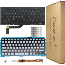 Keičiama prancūziško fono klaviatūra Rétroéclairé Clavier Français su 80 PCE varžtais, suderinama su MacBook Pro Retina 15 colių A1398 2013-2015 su atsuktuvu
