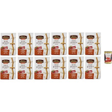 Le Veneziane, mini grissini su sezamu ir chia senza glutine, duonos lazdelės be gliuteno, mini grissini be gliuteno su sezamu ir chia, 12 x 250 g + itališka gurmaniška polpa 400 g