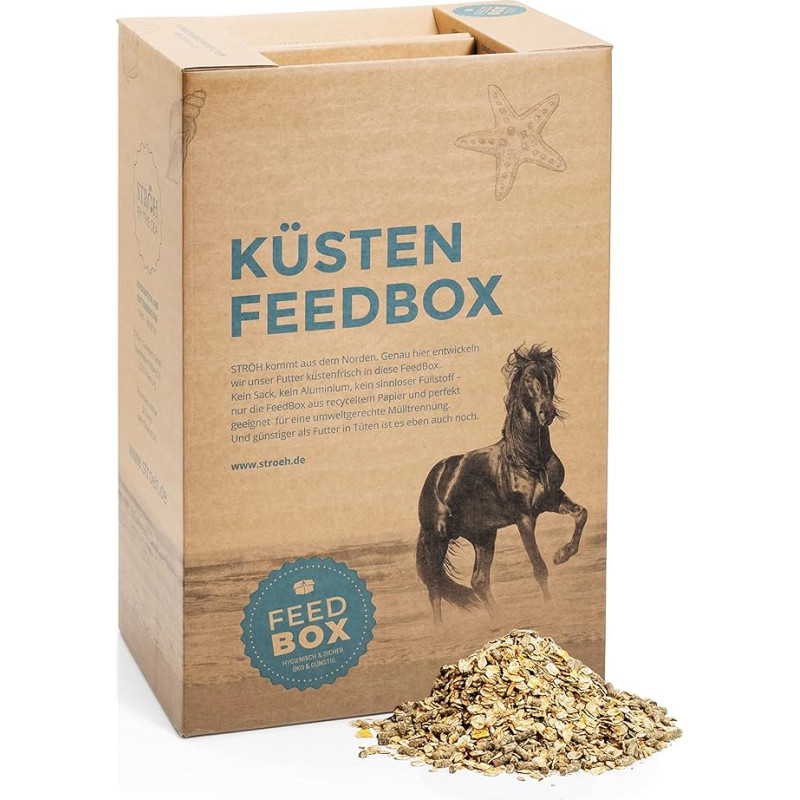 STRÖH Küsten Vitalia Muesli Horse (27 kg) - Arklių muesli be avižų - Arklių muesli su vitaminais E, B2, D3, biotinu ir kt. - Aukščiausios kokybės avižiniai dribsniai be avižų