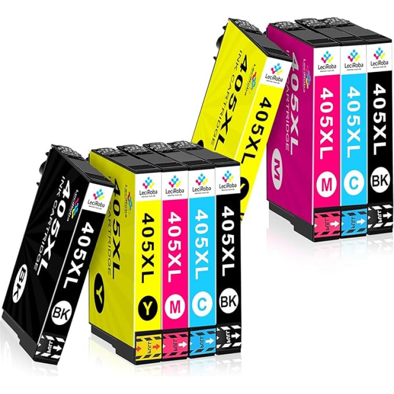 LeciRoba 405xl rašalo kasetės, skirtos Epson 405 rašalo kasetėms ir Epson 405xl rašalui, skirtam Epson Workforce Pro WF-3820DWF 3825DWF 4820DWF 4820DWF 4825DWF 4830DTWF WF-7310DTW WF-7830DTWF 7835DTWF 7840DTWF (9 pakuotės)