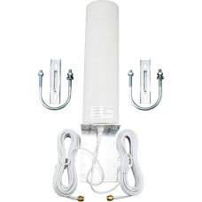BOOBRIE Didelio stiprumo 4G LTE antena Lauko 10DBi dviguba SMA jungtis 5M SMA kabelis 698-2700MHz WiFi antena Lauko 3G 4G LTE visakryptis laikiklis 5G LTE maršrutizatoriui Hotspot Wireless