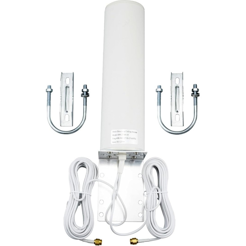 BOOBRIE Didelio stiprumo 4G LTE antena Lauko 10DBi dviguba SMA jungtis 5M SMA kabelis 698-2700MHz WiFi antena Lauko 3G 4G LTE visakryptis laikiklis 5G LTE maršrutizatoriui Hotspot Wireless