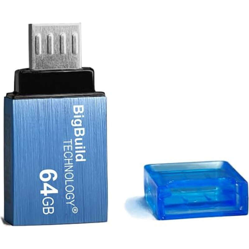 64GB Blue Dual Drive Micro B OTG USB atmintinė Suderinama su Blackview A50, A55, A55 Pro, A70, A70 Pro, A80s, BV4900, BV4900 Pro, BV4900s Mobile