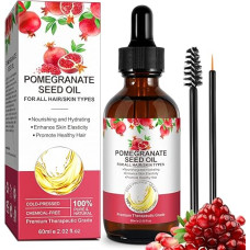 Pomegranate Seed Oil - 100% Cold Pressed Pomegranate Seed Oil for Face - Body - Hair | Nourishing and Moisturising | Pure & Natural Pomegranate Seed Oil Chemical-Free - 60 ml