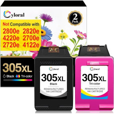 Spausdintuvo kasetės HP 305 XL, skirtos HP Envy 6000 Spausdintuvo kasetės Envy 6020 6020e 6420 6420e 6010 6010e Envy Pro 6400 Kasetės (1 juoda ir 1 spalvota), skirtos HP kasetėms 305XL