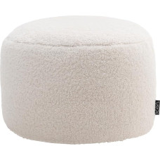 Icon Milano taburetė, kreminė, pūkuotas Bouclé audinys, Sherpa Beanbag, 