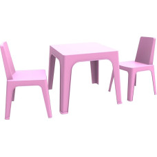 Resol Julieta Kids Set Of 2 Chairs and 1 Table, Plastic and Polypropylene, Pink, 60 x 51 x 78 cm, Pack of 3