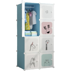 MAGIC SELECT Children's Wardrobe, Modular Shelf, Children's Wardrobe, Modular Organiser, Storage Shelf for Home, 8 Modules, 140 x 105 cm