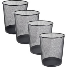 4 dalių biuro metalinė šiukšliadėžė, 12 l metalinė šiukšliadėžė, juoda apvali šiukšliadėžė, šiukšliadėžė, popierinis kibiras miegamiesiems, biurams ir klasėms